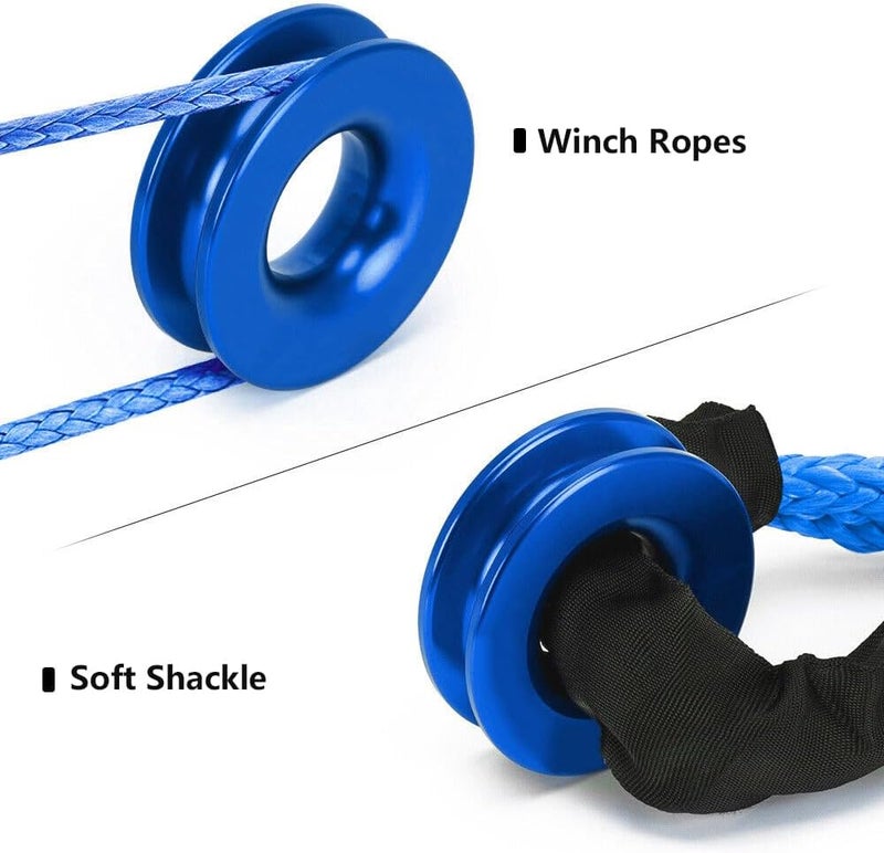 BARTOO Winch Snatch Recovery Ring 66,000 lbs, Snatch Towing Ring for Soft Shackle & Synthetic Rope, Winch Snatch for ATV UTV SUV Off-Road Vehicle, Blue - Image 2